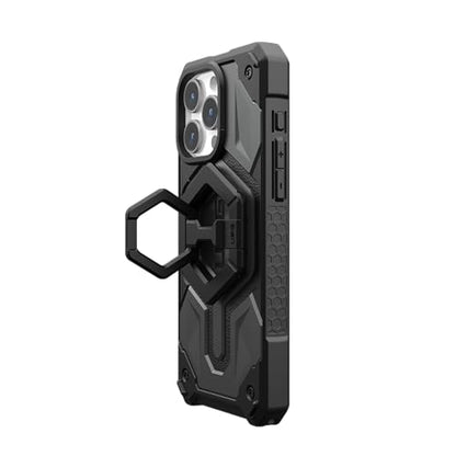 URBAN ARMOR GEAR UAG Magnetic Phone Ring Stand Compatible with MagSafe Magnet, Removable Metal Finger Ring Grip & 360 Rotation Adjustable Kickstand for iPhone 17, Galaxy S26, Black/Black