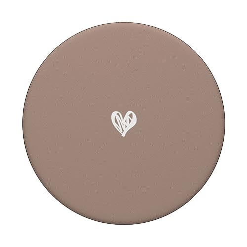 Cute Mocha Brown Heart Love Minimalist PopSockets Adhesive PopGrip - style: Adhesive PopGrip