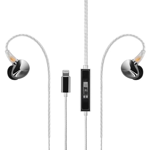 Questyle NHB12 Wired Earbud for iPhone with Headphone Amps [Apple MFi Certified] True Lossless in-Ear Earphones with Lightning Connector 192kHz Hi-Res Music IEM HiFi Stereo Audiophile Ear Buds