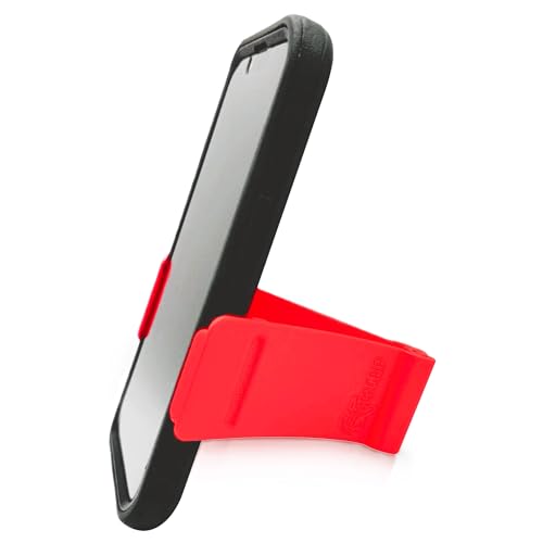Gator Grip Phone Stand - Cell Phone Holder Stand for Desk Nightstand Kitchen - Compatible with iPhone, Android and Most Smartphones up to 6.8" on Width of Phone (Red) - color: Red