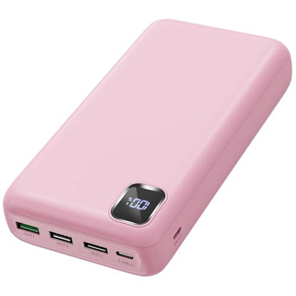 50000mAh Portable Charger Power Bank, PD 30W Fast Charging - color: Pink