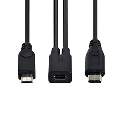 chenyang Micro USB Y Splitter Cable,Micro USB 1 to 2 USB C/Micro USB Charging Extension Cable Supports Charging Two Devices at The Same Time - style: Micro USB to USB C ＆ Micro USB
