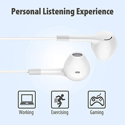 HUOMU Wired Earbuds 5-Pack with Microphone, 3.5mm Stereo Headphones