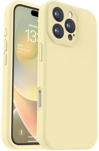 Vooii Compatible with iPhone 16 Pro Case, Liquid Silicone Upgrade [Camera Protection] [Soft Anti-Scratch Microfiber Lining] Shockproof Phone Case for iPhone 16 Pro 6.3 inch - Creamy Yellow - color: Creamy Yellow, size: iPhone 16 Pro