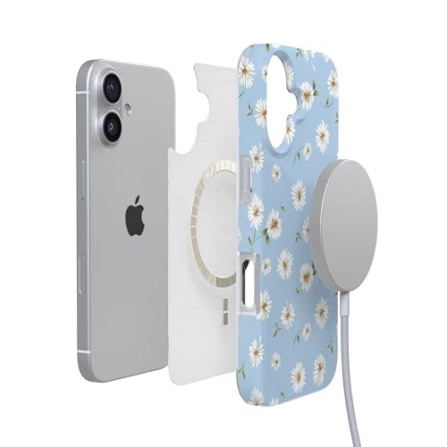 Casely iPhone 17 Case | Daisy Daydream | Baby Blue Floral | Compatible with MagSafe | Classic Ultra Slim Design - color: Daisy Daydream | Baby Blue Floral