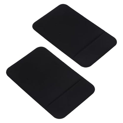 2pcs Adhesive Phone Card Holder Stickers with Elastic Stretch Fabric, Credit Card Sleeve Wallet for Mobile Phones, Black Back Pocket Case for Travel and Daily Use