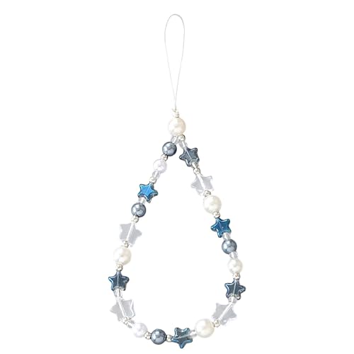Beaded Phone Charm Lanyard Strap Girly Style Fixed Beads Pearl Lanyards - color: PH-wjzz-3