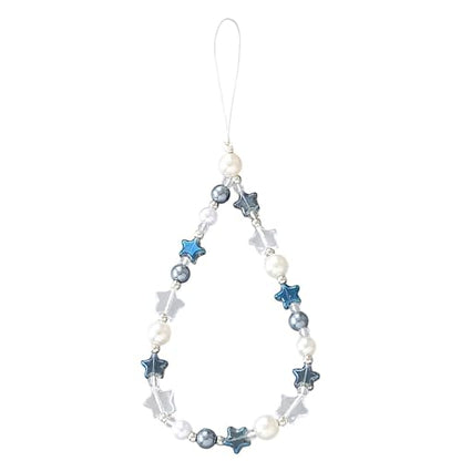Beaded Phone Charm Lanyard Strap Girly Style Fixed Beads Pearl Lanyards - color: PH-wjzz-3