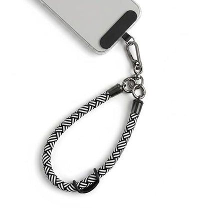 Phone Lanyard Wrist Strap Soft Rope Phone Strap Wrist Lanyard Heavy Duty - color: Black/White