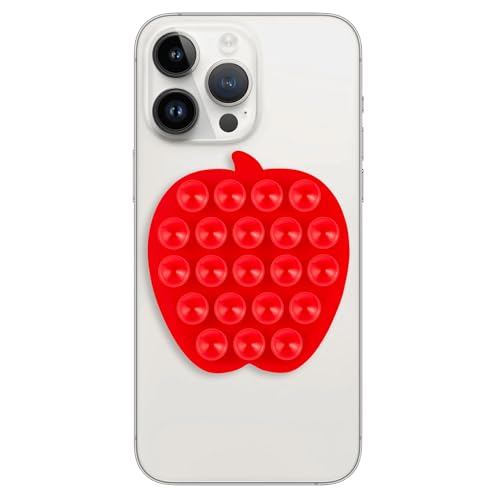 CIEO SuctionPhone Grip, Strong Silicone Suction,Strawberry Sticky Grip,Suitable for Selfies and Videos on Mirrors, Bathrooms and Smooth Surfaces, Compatible with iPhone (Red) - color: Red