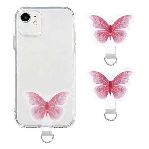uxcell Phone Tether Tab Universal Butterfly - color: Pink