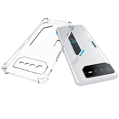 USTIYA Case for ASUS ROG Phone 6 Clear TPU Four Corners Protective Cover Transparent Soft funda