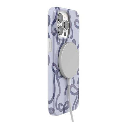 Casely iPhone 14 Pro Case | Love Me Knot | Blue Bow | Compatible with MagSafe | Classic Ultra Slim Design - color: Love Me Knot | Blue Bow, size: iPhone 14 Pro