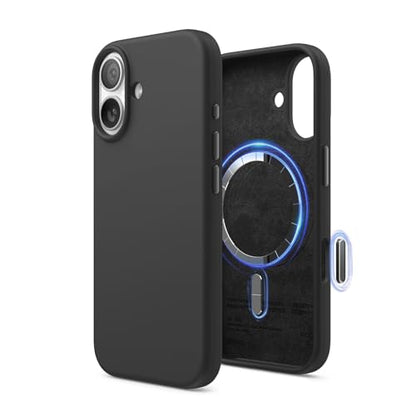 elago Premium Magnetic Silicone Case for iPhone 17 Black | Compatible with MagSafe, Liquid Silicone Material, Protection, Shockproof, Slim Phone (Black) - color: Black, size: iPhone 17