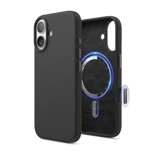 elago Premium Magnetic Silicone Case for iPhone 17 Black | Compatible with MagSafe, Liquid Silicone Material, Protection, Shockproof, Slim Phone (Black) - color: Black, size: iPhone 17
