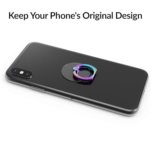 Tomorotec 3PCS Phone Ring Holder Clear Grip Stand 360° Rotation, Iridescent - color: Iridescent