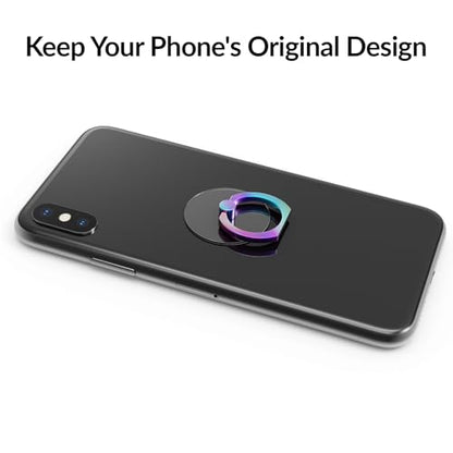 Tomorotec 3PCS Phone Ring Holder Clear Grip Stand 360° Rotation, Iridescent - color: Iridescent