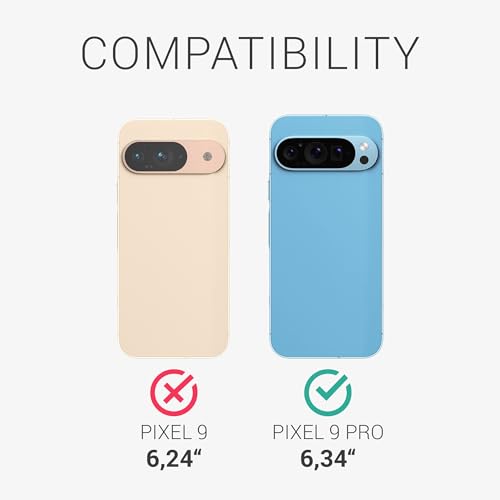 kalibri Aramid Fiber Case Compatible with Google Pixel 9 Pro - Case Super Slim Strong Protective Phone Cover - Black Matte - size: Pixel 9 Pro