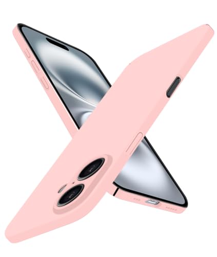 Super Thin for iPhone 16 Case, Ultra Slim Skin-Friendly Anti-Scratch Hard Cover [Full Camera Protection] [Smooth Matte Finish] Sleek Minimalist Phone Case for iPhone 16 6.1" 2024, Pink - color: Pink, size: iPhone 16