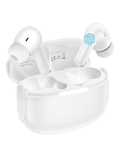 Samsung Wireless Earbuds, Bluetooth Headphones 5.4 for Samsung S26 S25 Ultra S24 FE S23 S22, Noise Control Bluetooth Ear Buds with Mic, HiFi Stereo IPX7 Waterproof Earphones for iPhone 17e Air 16 15 - color: Pure White