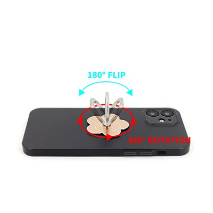 LaMignonne Cell Phone Ring Holder Flower Finger Ring Grip Stand 360° Rotation 180° Flip Universal Kickstand Compatible with All Smartphones (Golden) - color: Golden