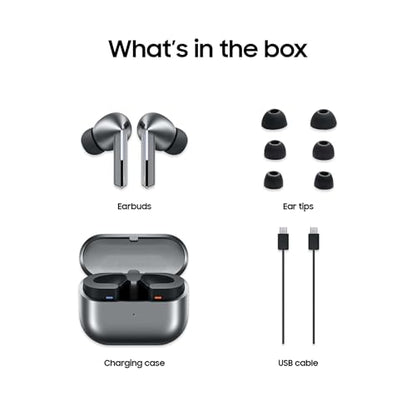 Samsung Galaxy Buds 3 Pro AI True Wireless Bluetooth Earbuds, Noise Cancelling, Sound Optimization, Redesigned Comfort Fit, Silver [US Version, Amazon Exclusive, 2Yr Warranty] - color: Silver, style: Buds 3 Pro