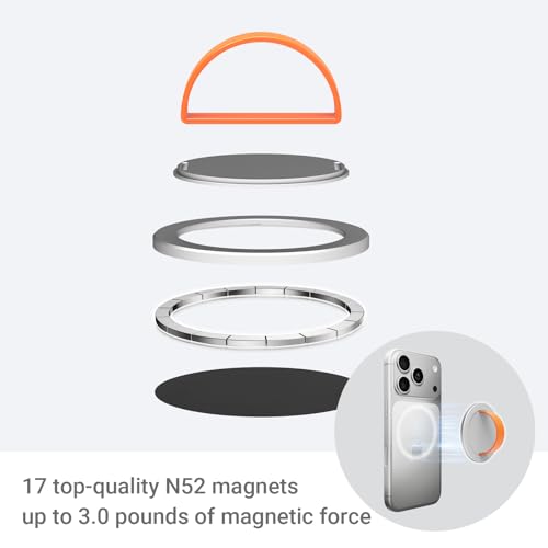 Grat 3 Lite for Magsafe Magnetic Phone Grip, Silver - color: Grip-Silver
