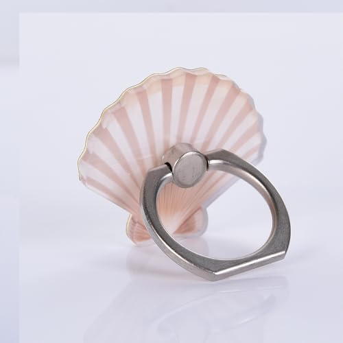 4PACK Cute Phone Ring Holder Grip, Funny Mermaid Sea Shell Conch 360 Rotation Cellphone Stand Finger Mount Kickstand (Shell) - color: Shell