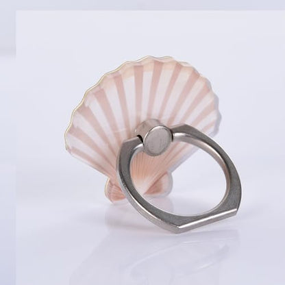 4PACK Cute Phone Ring Holder Grip, Funny Mermaid Sea Shell Conch 360 Rotation Cellphone Stand Finger Mount Kickstand (Shell) - color: Shell