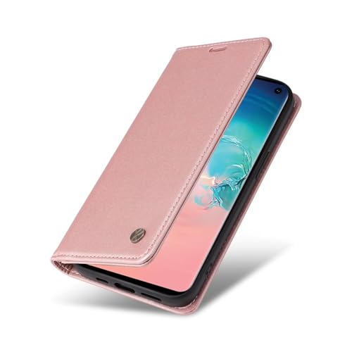 Compatible with Samsung Galaxy S10e Wallet Case PU Leather Flip Folio Case with Card Holder Magnetic Closure Shockproof Protective Phone Cover Rose Gold - color: Rose Gold, size: Samsung S10e