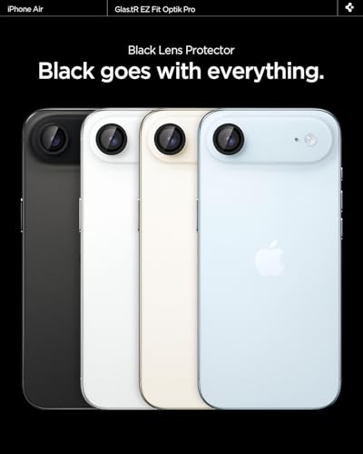 Spigen Glas.tR EZ FIT Optik Camera Lens Protector for iPhone Air - Black