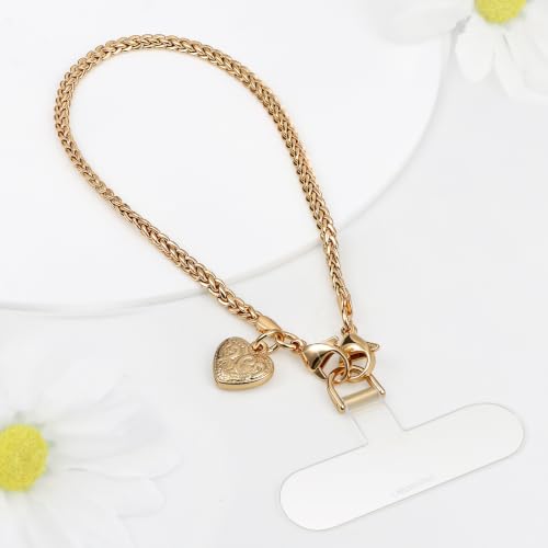 Phone Charm Strap Detachable Wrist Strap For iPhone Anti Theft Strap Phone Chain Wristlet - color: Gold