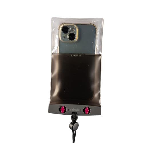 Aquapac Waterproof Phone Case, Small, Grey | iPhone and Android, Made in The UK, Hiking, Mountain Biking, Running Accessory, Floating, IPX8 certified to 30 ft deep. - color: Grey/Pink, size: Small