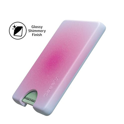 Casely MagWallet | Aura | Radiant Love | Pink | Slim Wallet Card Holder | Compatible with MagSafe | Soft-Touch Hard Silicone | Holds Up to 3 Cards - color: Aura | Radiant Love | Pink
