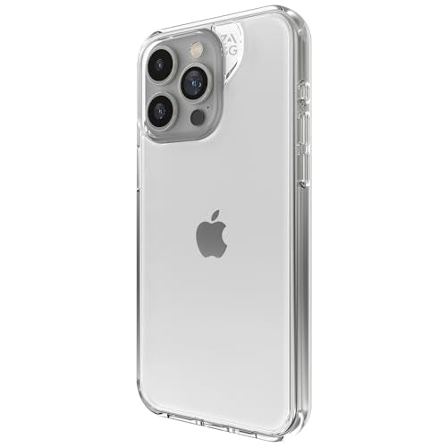 ZAGG Crystal Palace iPhone 15 Pro Max Phone Case - Drop Protection (13ft/4m), Anti-Yellowing & Scratch-Resistant iPhone Case, Wireless Charging Compatibility, Clear - size: iPhone 15 Pro Max, style: Without Magsafe