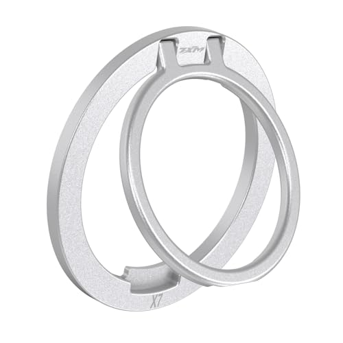 ZXM Magnetic Phone Ring Grip, for iPhone 17/16/15/14/13/12 (Silver) - color: Silver