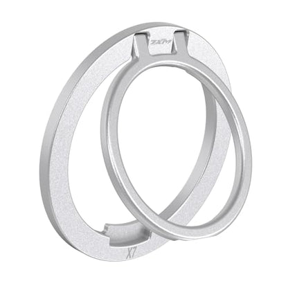 ZXM Magnetic Phone Ring Grip, for iPhone 17/16/15/14/13/12 (Silver) - color: Silver