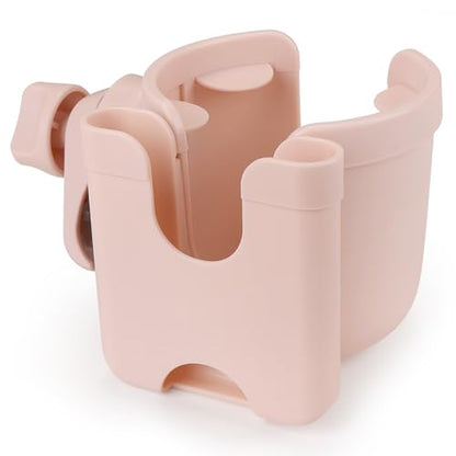 Accmor Stroller Cup Holder with Phone Holder, Bike Cup Holder, Universal Cup Holder for Uppababy Nuna Strollers, 2-in-1 Drinks Holder for Walker, Wheelchair, Scooter - color: All Crystal Pink