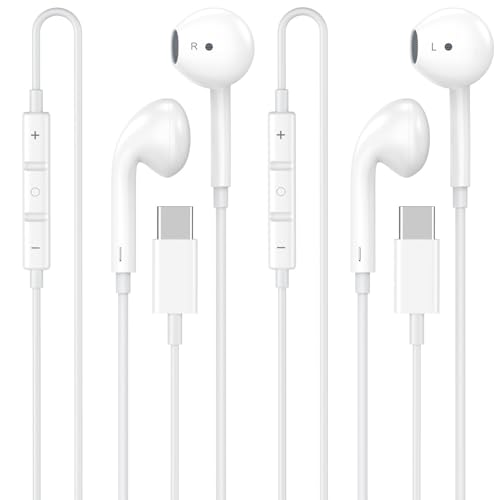 [Apple MFi Certified USB C Headphones for iPhone 17 16 15 Pro Max - color: CWhite