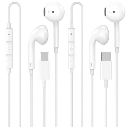 [Apple MFi Certified USB C Headphones for iPhone 17 16 15 Pro Max - color: CWhite