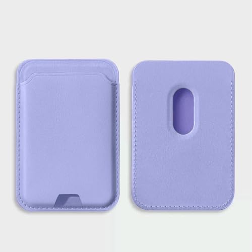 Slim Magnetic Card Wallet Compatible with MagSafe for iPhone 12-17 Series (Purple) - color: Purple