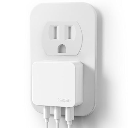 Nekmit 67W Flat USB C Charger Block, 3-Port GaN Fast Wall Charger, USB C Wall Plug for MacBook Pro/Air, iPad, iPhone, Galaxy and More - color: White