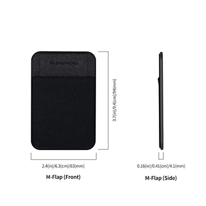 Sinjimoru Privacy Cover Magnetic Card Holder, Magnetic Phone Wallet Stick on as Credit Card Holder for MagSafe Compatible with iPhone 16 15 14 13 12 Series. M-Flap - color: Black