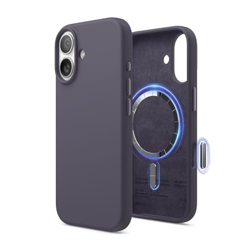 elago Premium Magnetic Silicone Case for iPhone 17 | Compatible with MagSafe, Liquid Silicone Material, Protection, Shockproof, Slim Phone (Deep Lavender) - color: Deep Lavender, size: iPhone 17
