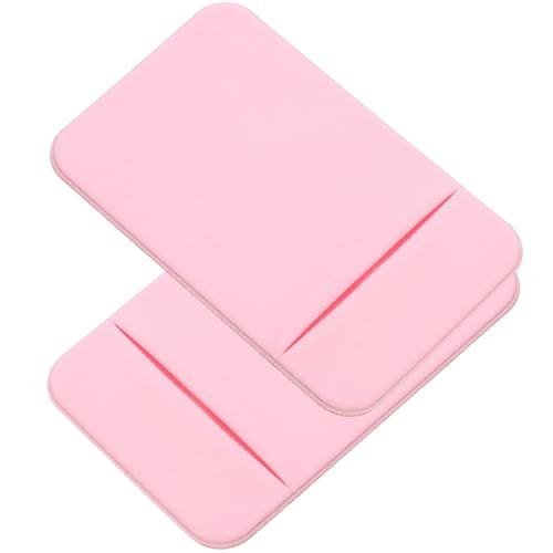 Alipis 2pcs Adhesive Phone Wallet Cellphone Wallet Holder Sticky Pocket for Small Cards Elastic Stretch Fabric Phone Back Card Holder Light Pink for Travel