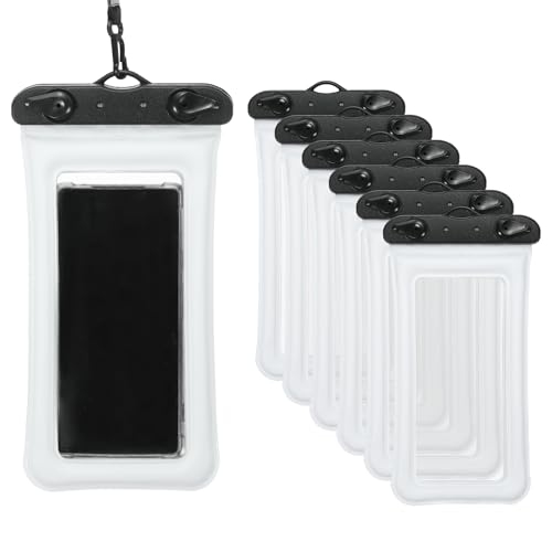 PATIKIL 3Pcs Waterproof Phone Pouch Floating No Sink Universal Cellphone Dry Bag Waterproof Phone Case for Kayaking Beach Swimming Hiking, White - color: White