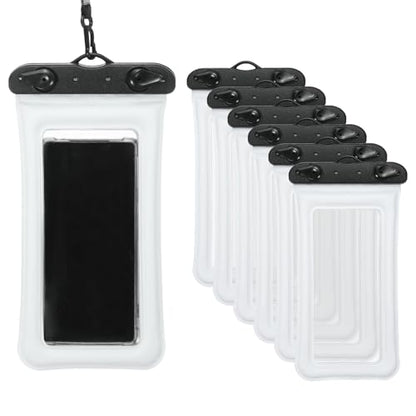 PATIKIL 3Pcs Waterproof Phone Pouch Floating No Sink Universal Cellphone Dry Bag Waterproof Phone Case for Kayaking Beach Swimming Hiking, White - color: White