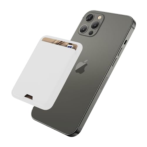 iLodn Magnetic Wallet Compatible with MagSafe for iPhone 17 16 15 14 13 12 Pro Max Air Plus Model, Mag 3 Safe Card Holder Stick on Accessories for Cell Phone & Case, White - color: White