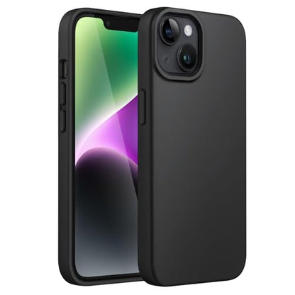 JETech Silicone Case for iPhone 14, Black | Silky Soft Touch, Shockproof Protection, Scratch Resistant, Microfiber Lining - color: Black, size: iPhone 14