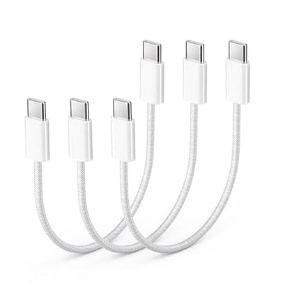 6 inch Short USBC to USB C Cable 3-Pack, Braided 60W Fast Charging Cord - size: 0.5 Feet